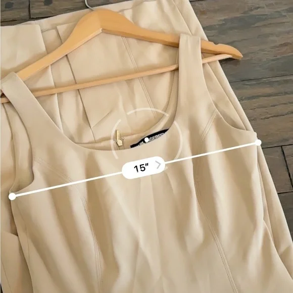 Karl Lagerfeld Crepe Sheath Dress in Tan Size 4 Midi length - Picture 8 of 9